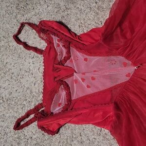 Red Lace see-through lingerie